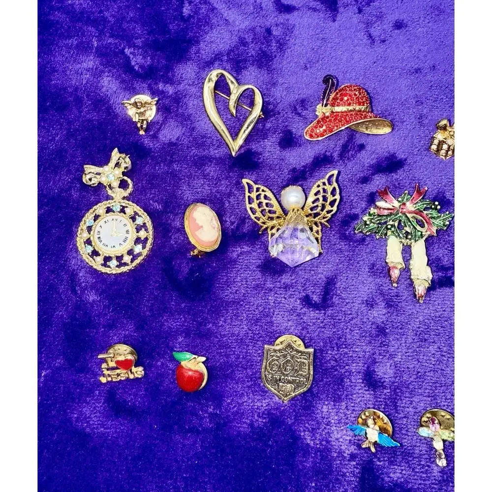 Vintage 1980s-2000s Pin Brooch Bundle Set Of 20 Van Dell And Random Brands